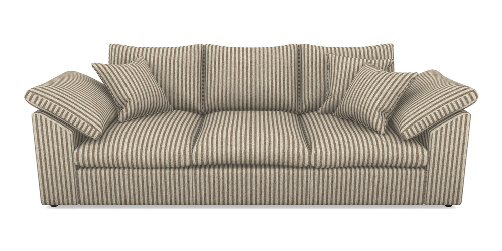 Product photograph of Big Softie Sloped Arm Sloped Arm 4 Seater Sofa In Cloth 22 - Pinstripe - Peat from Sofas and Stuff Limited