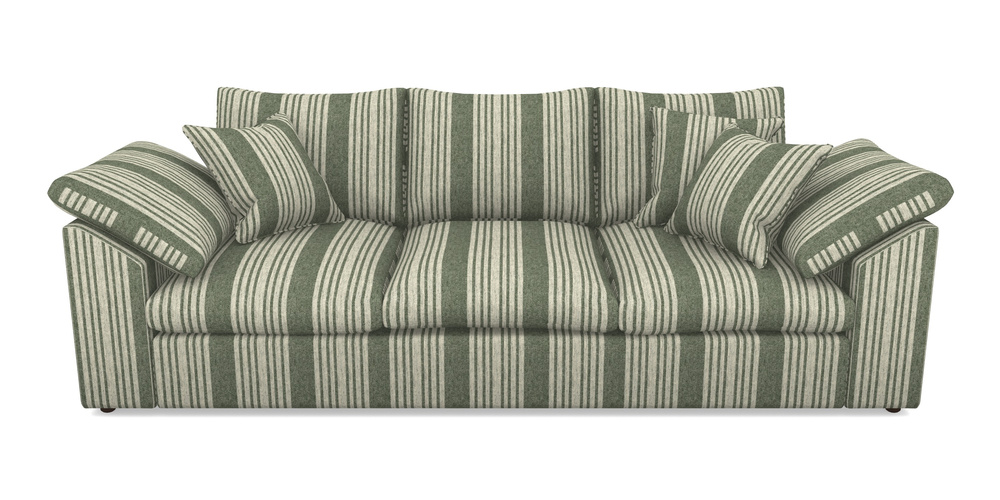 Product photograph of Big Softie Sloped Arm Sloped Arm 4 Seater Sofa In Cloth 22 - Bayadere - Courgette from Sofas and Stuff Limited