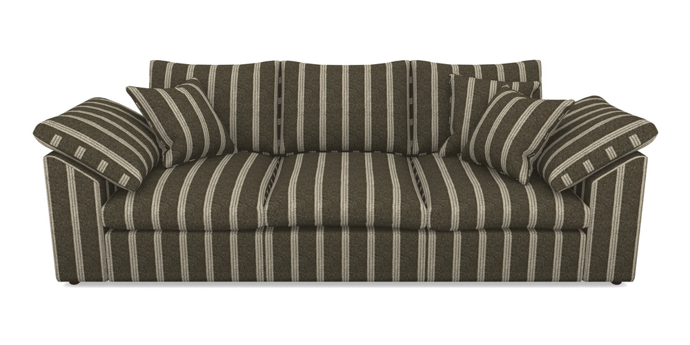 Product photograph of Big Softie Sloped Arm Sloped Arm 4 Seater Sofa In Cloth 20 - Design 2 - Olive Stripe from Sofas and Stuff Limited