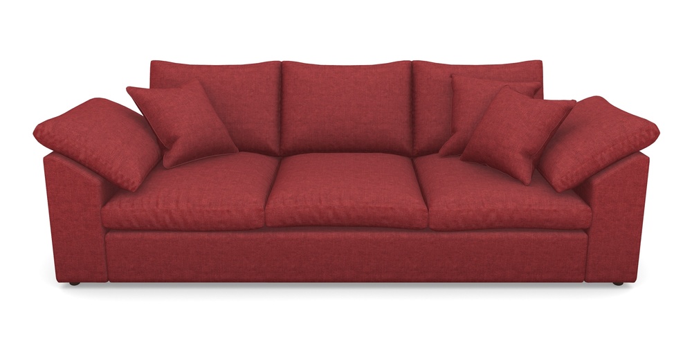 Product photograph of Big Softie Sloped Arm Sloped Arm 4 Seater Sofa In Easy Clean Plain - Claret from Sofas and Stuff Limited