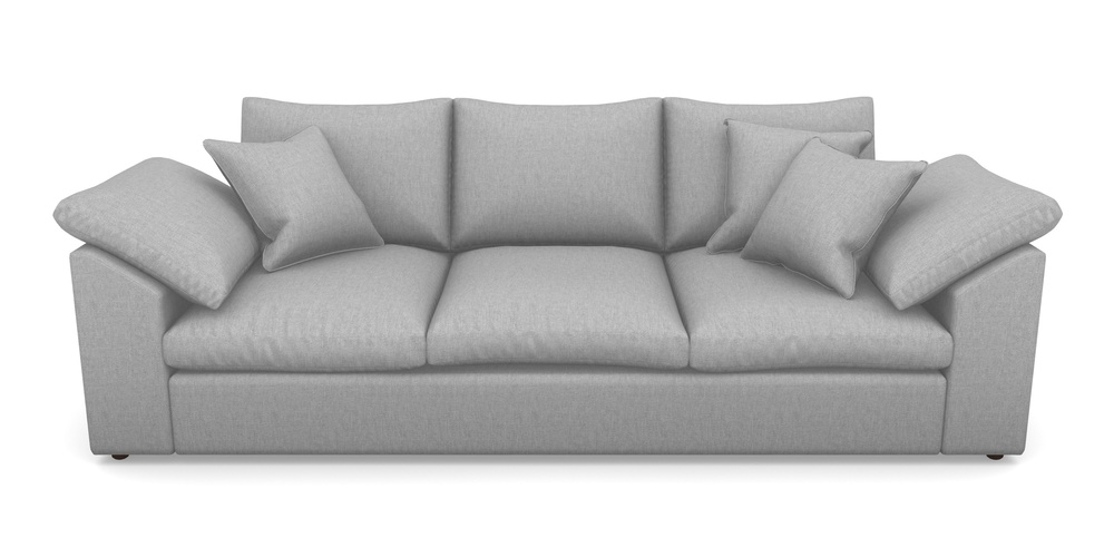 Product photograph of Big Softie Sloped Arm Sloped Arm 4 Seater Sofa In Easy Clean Plain - Silver from Sofas and Stuff Limited