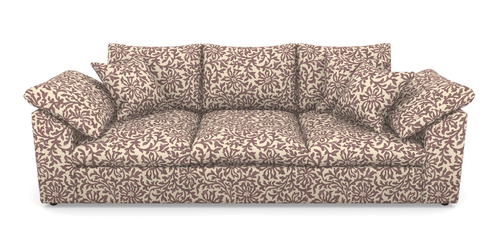 Product photograph of Big Softie Sloped Arm Sloped Arm 4 Seater Sofa In V A Brompton Collection - Floral Scroll - Cacao from Sofas and Stuff Limited