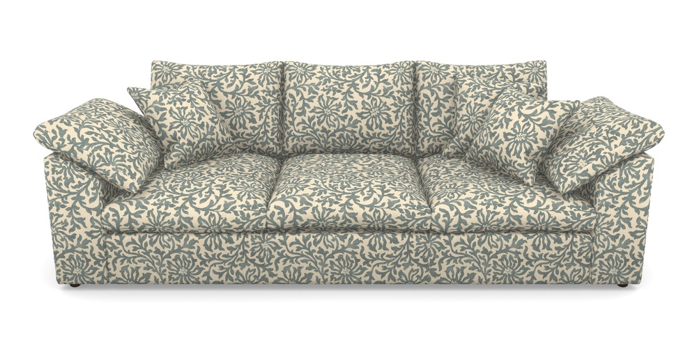 Product photograph of Big Softie Sloped Arm Sloped Arm 4 Seater Sofa In V A Brompton Collection - Floral Scroll - Pebble from Sofas and Stuff Limited