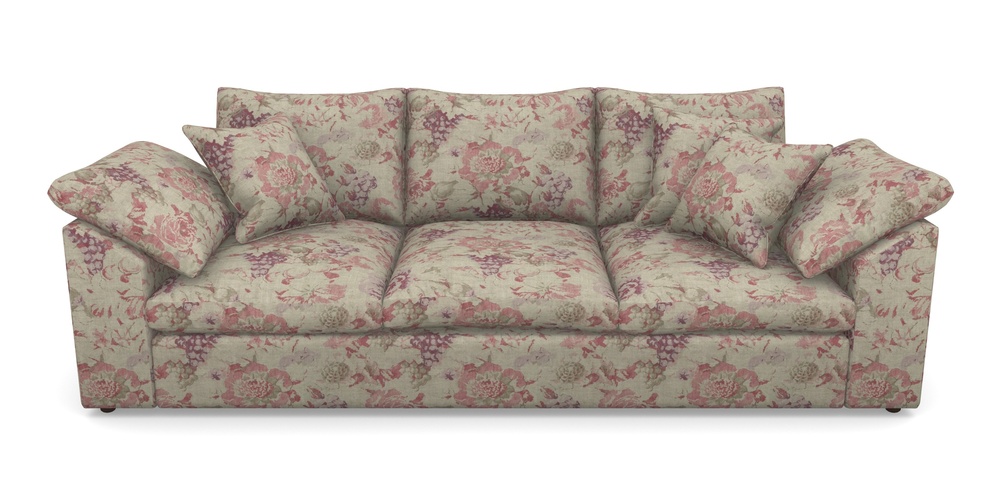 Product photograph of Big Softie Sloped Arm Sloped Arm 4 Seater Sofa In Floral Linen - Faith Rose Quartz from Sofas and Stuff Limited