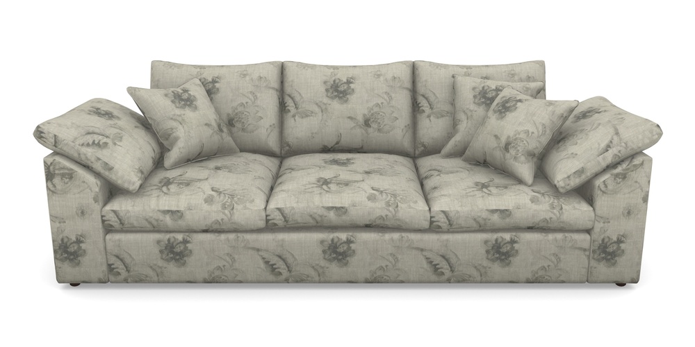 Product photograph of Big Softie Sloped Arm Sloped Arm 4 Seater Sofa In Floral Linen - Lela Mystery Oat Sepia from Sofas and Stuff Limited