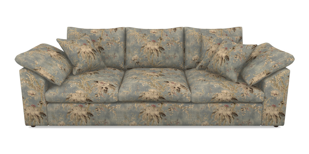 Product photograph of Big Softie Sloped Arm Sloped Arm 4 Seater Sofa In Floral Linen - Zefferino Danish Girl from Sofas and Stuff Limited