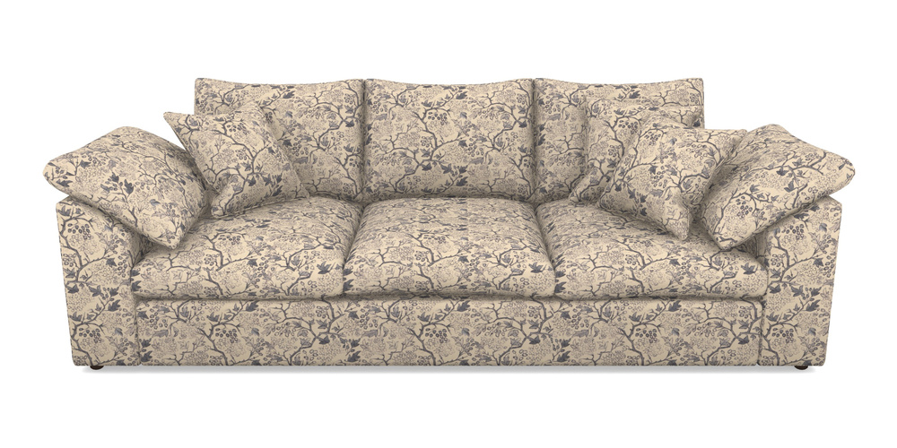 Product photograph of Big Softie Sloped Arm Sloped Arm 4 Seater Sofa In Rhs Collection - Gertrude Jekyll Linen Cotton Blend - Navy from Sofas and Stuff Limited