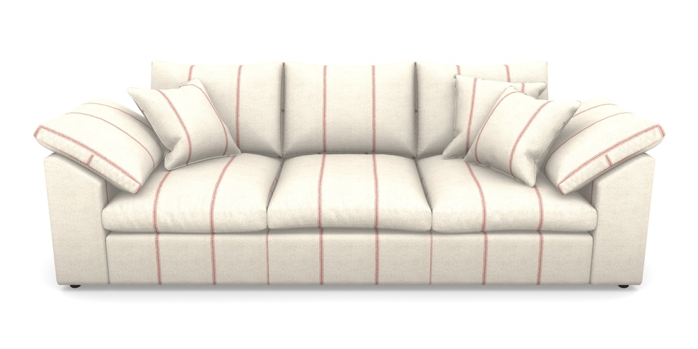 Product photograph of Big Softie Sloped Arm Sloped Arm 4 Seater Sofa In Grain Sack Stripe - Red from Sofas and Stuff Limited