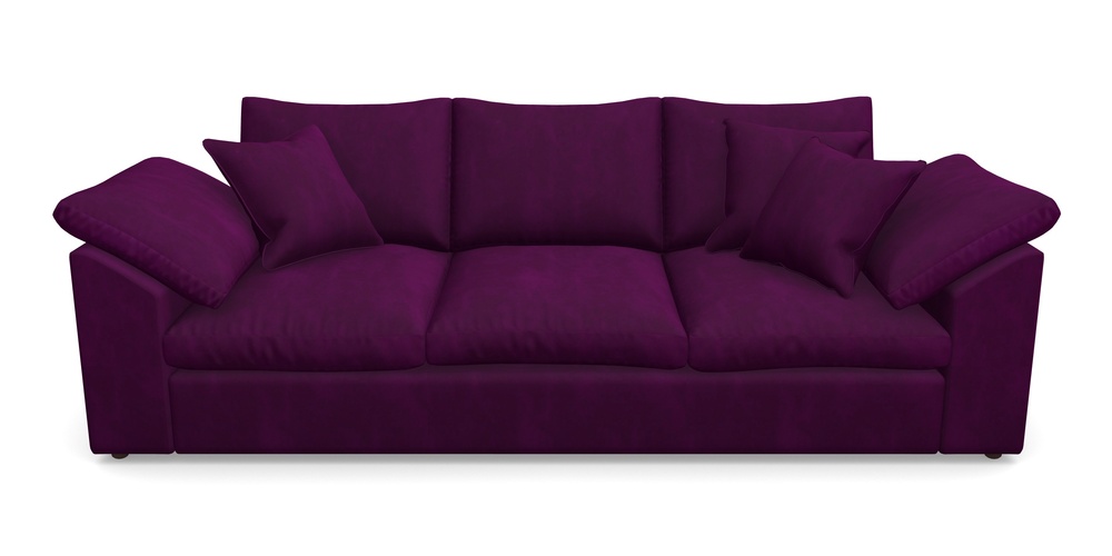 Product photograph of Big Softie Sloped Arm Sloped Arm 4 Seater Sofa In House Clever Velvet - Aubergine from Sofas and Stuff Limited