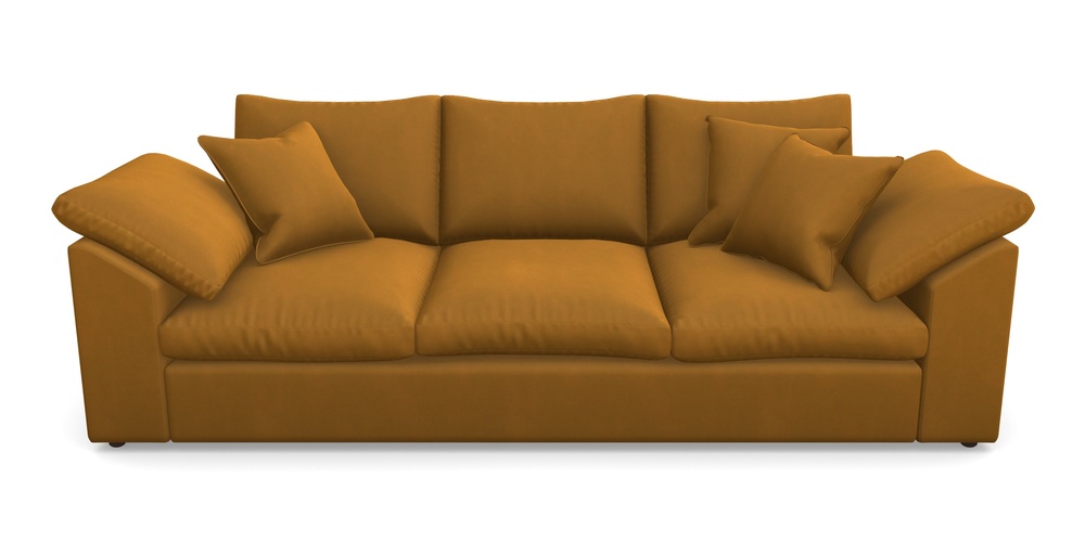 Product photograph of Big Softie Sloped Arm Sloped Arm 4 Seater Sofa In House Clever Velvet - Ochre from Sofas and Stuff Limited