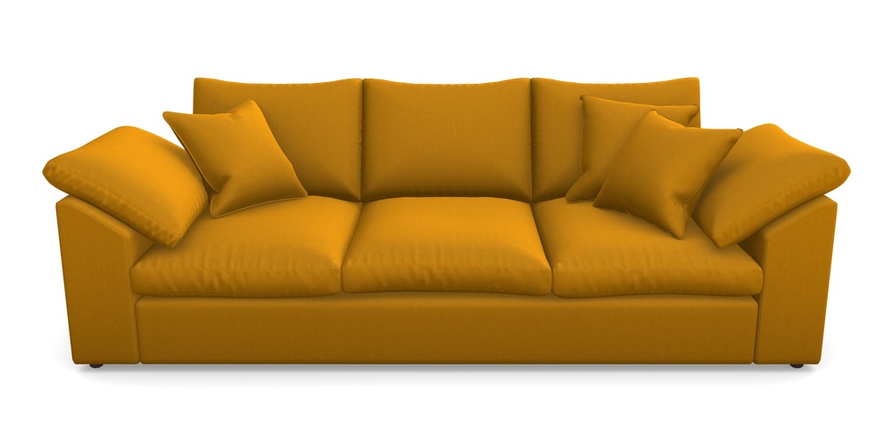 Product photograph of Big Softie Sloped Arm Sloped Arm 4 Seater Sofa In House Velvet - Saffron from Sofas and Stuff Limited