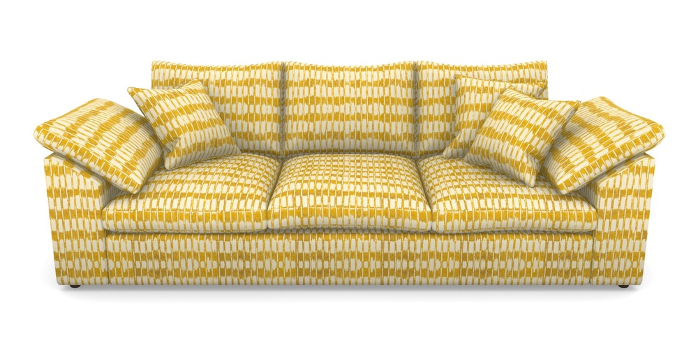 Product photograph of Big Softie Sloped Arm Sloped Arm 4 Seater Sofa In V A Brompton Collection - Ikat - Corn from Sofas and Stuff Limited