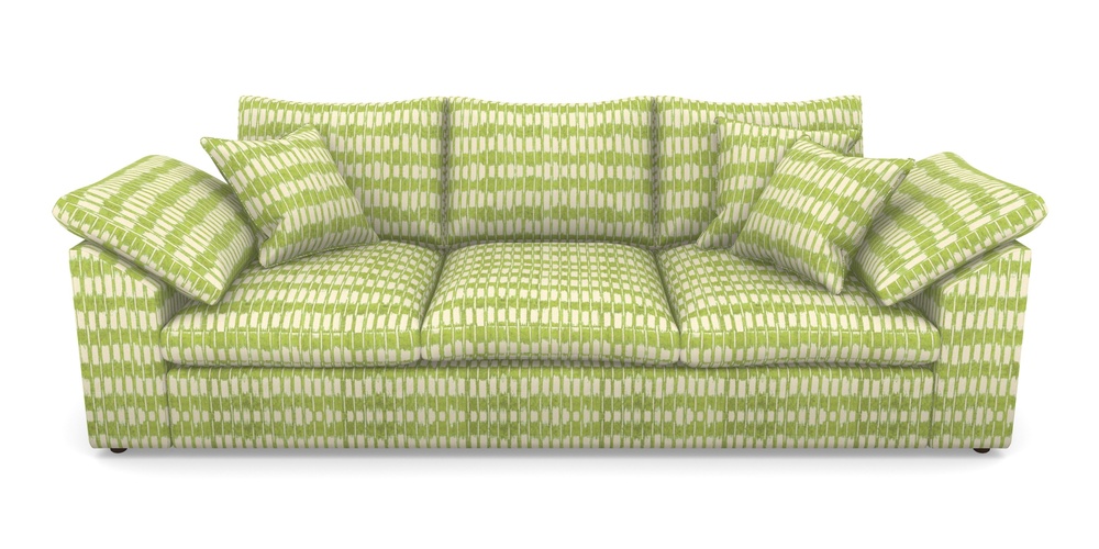 Product photograph of Big Softie Sloped Arm Sloped Arm 4 Seater Sofa In V A Brompton Collection - Ikat - Lime from Sofas and Stuff Limited
