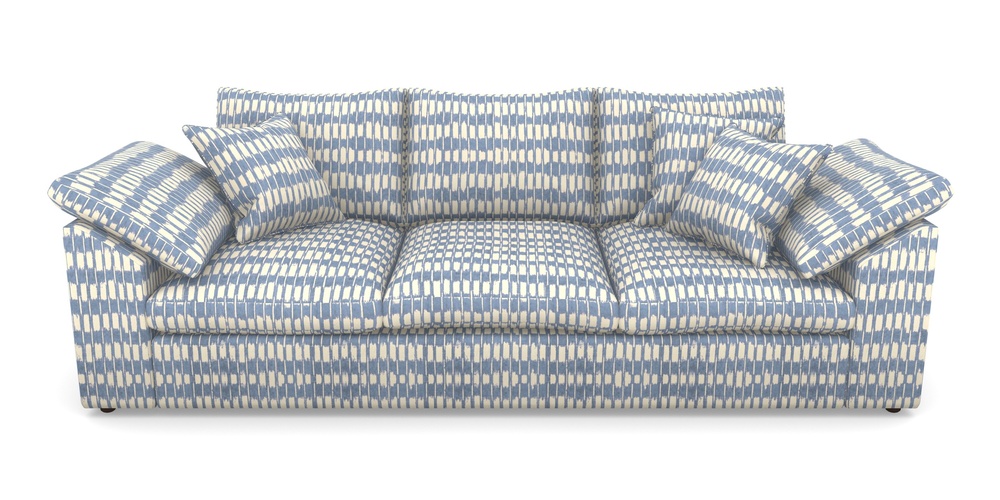 Product photograph of Big Softie Sloped Arm Sloped Arm 4 Seater Sofa In V A Brompton Collection - Ikat - Morning Blue from Sofas and Stuff Limited