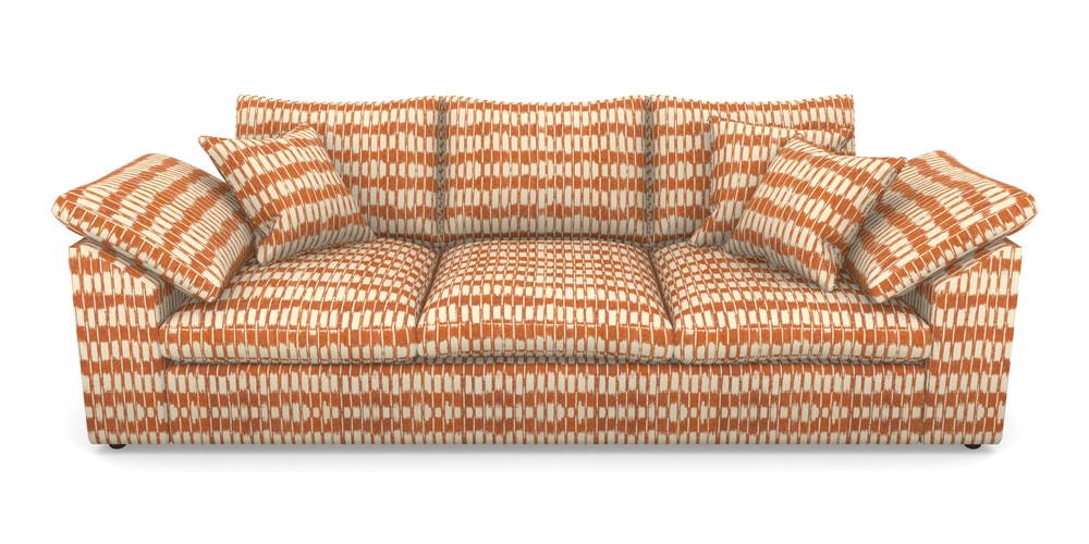 Product photograph of Big Softie Sloped Arm Sloped Arm 4 Seater Sofa In V A Brompton Collection - Ikat - Terracotta from Sofas and Stuff Limited