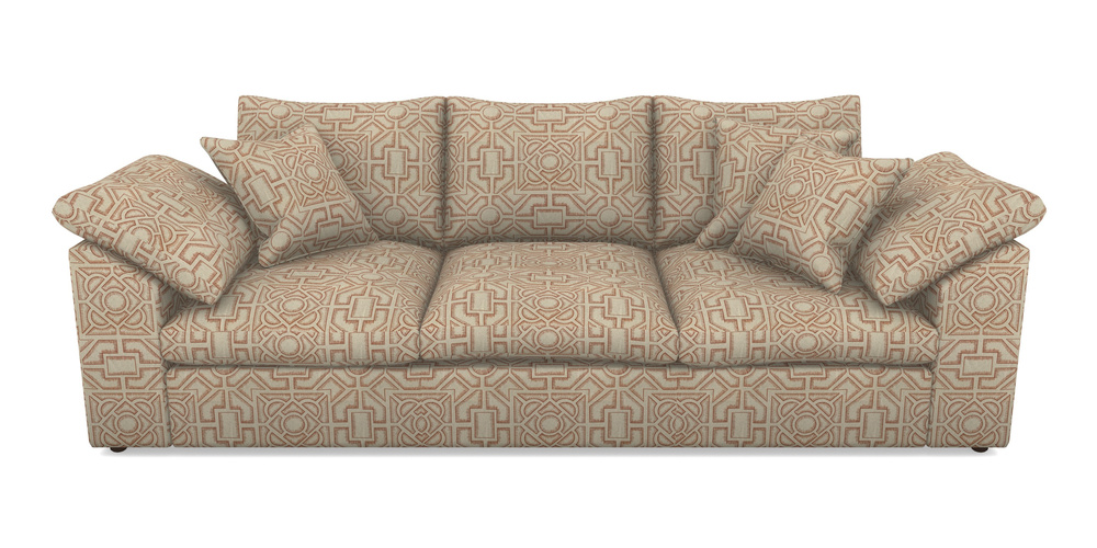 Product photograph of Big Softie Sloped Arm Sloped Arm 4 Seater Sofa In Rhs Collection - Large Knot Garden Linen - Terracotta from Sofas and Stuff Limited