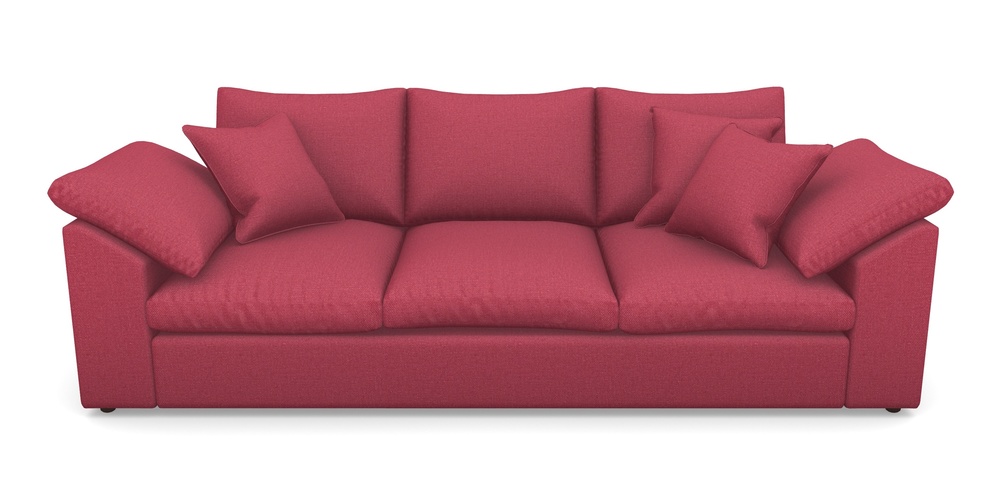Product photograph of Big Softie Sloped Arm Sloped Arm 4 Seater Sofa In Plain Linen Cotton - Raspberry Jam from Sofas and Stuff Limited