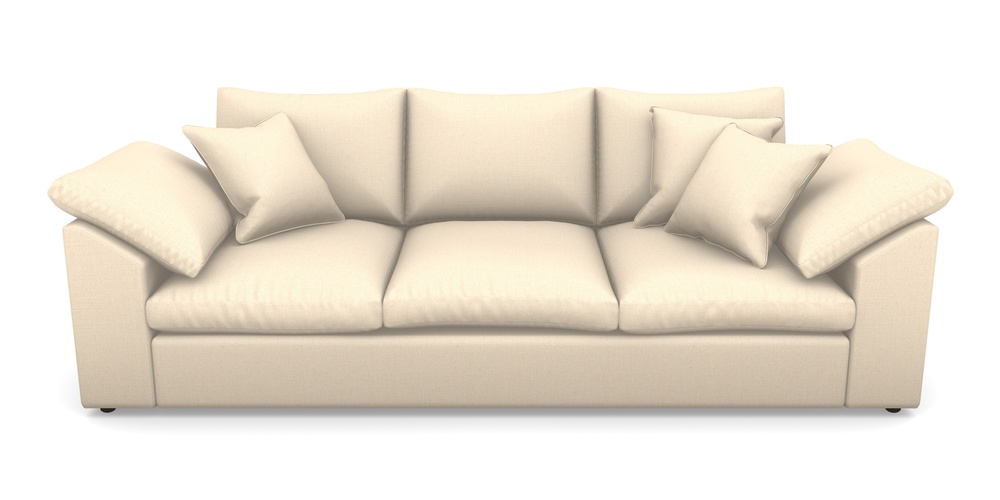 Product photograph of Big Softie Sloped Arm Sloped Arm 4 Seater Sofa In Plain Linen Cotton - Rice Pudding from Sofas and Stuff Limited