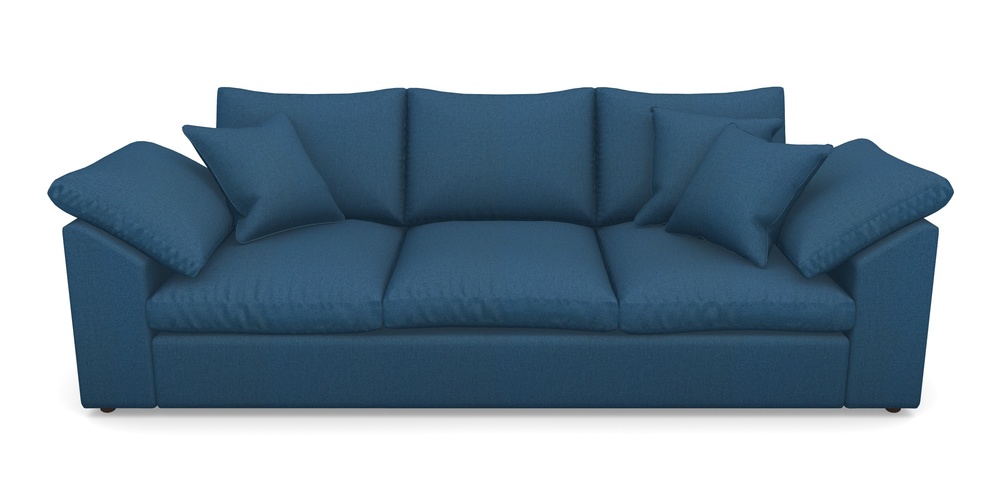 Product photograph of Big Softie Sloped Arm Sloped Arm 4 Seater Sofa In Plain Linen Cotton - Royal Blue from Sofas and Stuff Limited