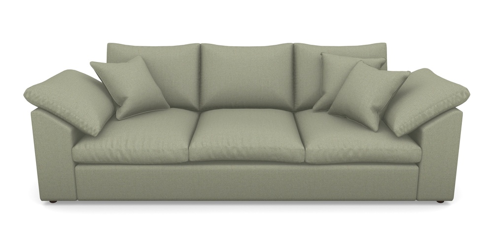 Product photograph of Big Softie Sloped Arm Sloped Arm 4 Seater Sofa In Plain Linen Cotton - Sage from Sofas and Stuff Limited