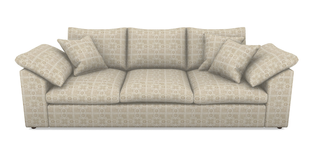 Product photograph of Big Softie Sloped Arm Sloped Arm 4 Seater Sofa In Rhs Collection - Small Knot Garden Cotton Weave - Gold from Sofas and Stuff Limited