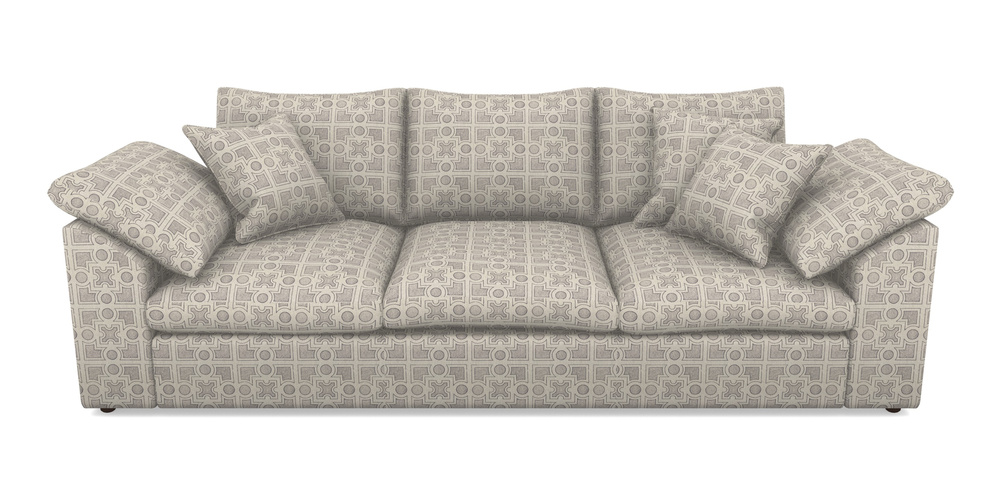 Product photograph of Big Softie Sloped Arm Sloped Arm 4 Seater Sofa In Rhs Collection - Small Knot Garden Cotton Weave - Grey from Sofas and Stuff Limited