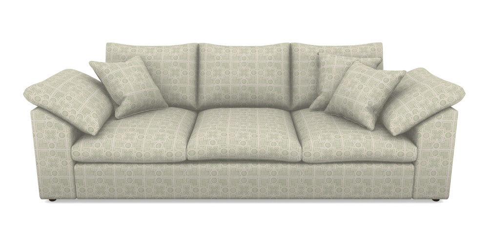 Product photograph of Big Softie Sloped Arm Sloped Arm 4 Seater Sofa In Rhs Collection - Small Knot Garden Cotton Weave - Pistachio from Sofas and Stuff Limited