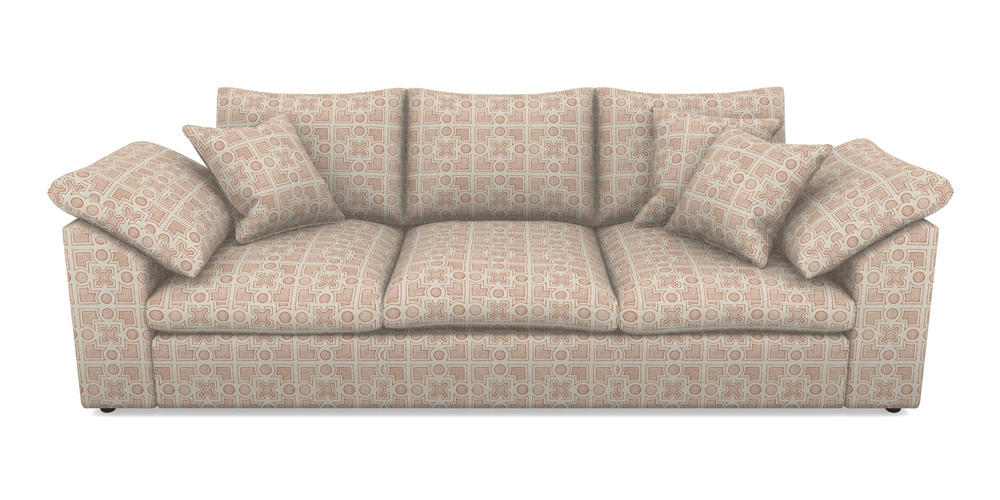 Product photograph of Big Softie Sloped Arm Sloped Arm 4 Seater Sofa In Rhs Collection - Small Knot Garden Cotton Weave - Terracotta from Sofas and Stuff Limited