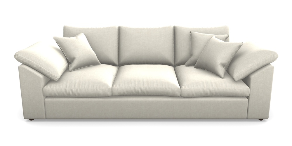Product photograph of Big Softie Sloped Arm Sloped Arm 4 Seater Sofa In Super Soft Velvet - Linen from Sofas and Stuff Limited