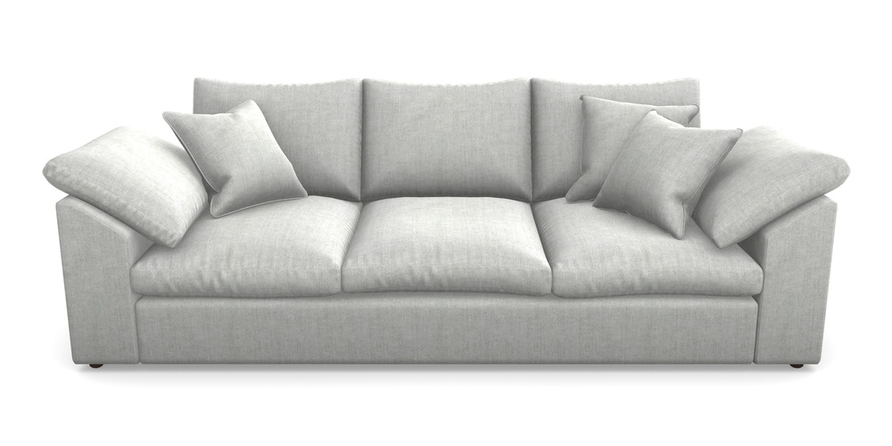 Product photograph of Big Softie Sloped Arm Sloped Arm 4 Seater Sofa In Super Soft Velvet - Silver from Sofas and Stuff Limited