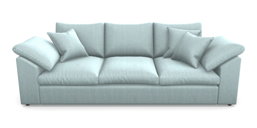 Product photograph of Big Softie Sloped Arm Sloped Arm 4 Seater Sofa In Super Soft Velvet - Sky from Sofas and Stuff Limited
