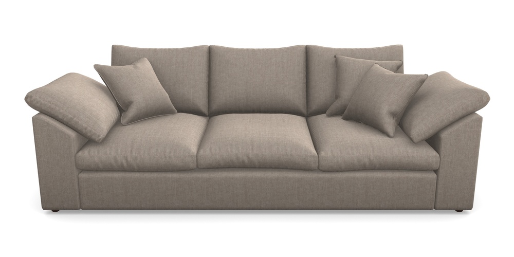 Product photograph of Big Softie Sloped Arm Sloped Arm 4 Seater Sofa In Super Soft Velvet - Wicker from Sofas and Stuff Limited