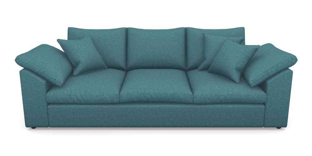 Product photograph of Big Softie Sloped Arm Sloped Arm 4 Seater Sofa In Soft Wool - Cerulean from Sofas and Stuff Limited