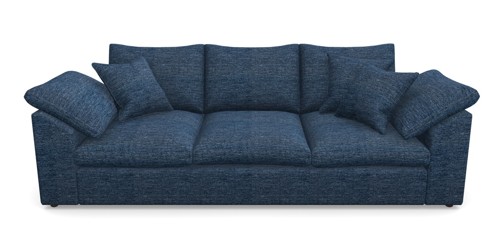 Product photograph of Big Softie Sloped Arm Sloped Arm 4 Seater Sofa In Textured Velvet - Denim from Sofas and Stuff Limited
