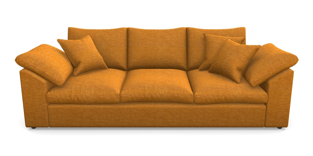 Product photograph of Big Softie Sloped Arm Sloped Arm 4 Seater Sofa In Textured Velvet - Turmeric from Sofas and Stuff Limited