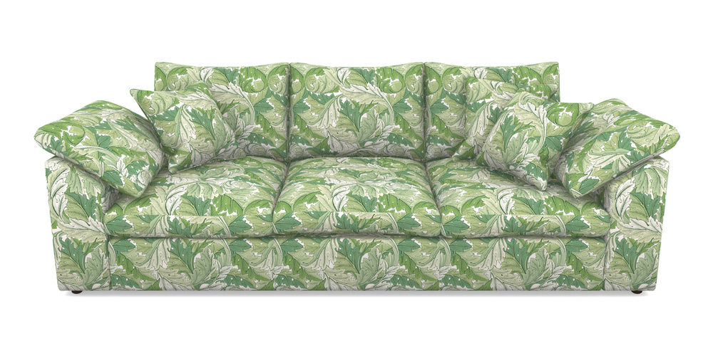Product photograph of Big Softie Sloped Arm Sloped Arm 4 Seater Sofa In William Morris Collection - Acanthus - Leaf Green from Sofas and Stuff Limited
