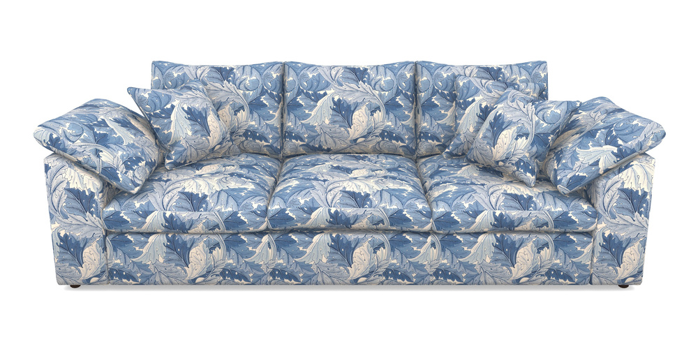 Product photograph of Big Softie Sloped Arm Sloped Arm 4 Seater Sofa In William Morris Collection - Acanthus - Woad from Sofas and Stuff Limited