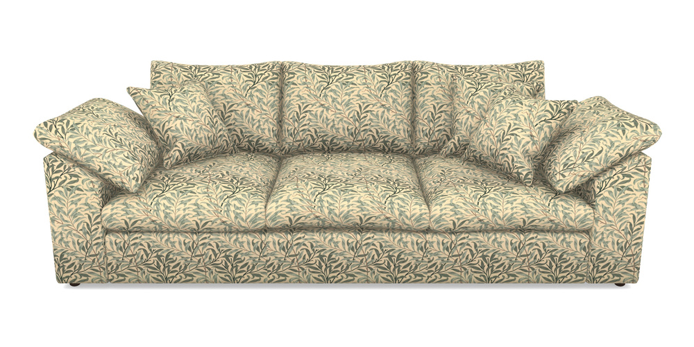 Product photograph of Big Softie Sloped Arm Sloped Arm 4 Seater Sofa In William Morris Collection - Willow Boughs - Cream Pale Green from Sofas and Stuff Limited