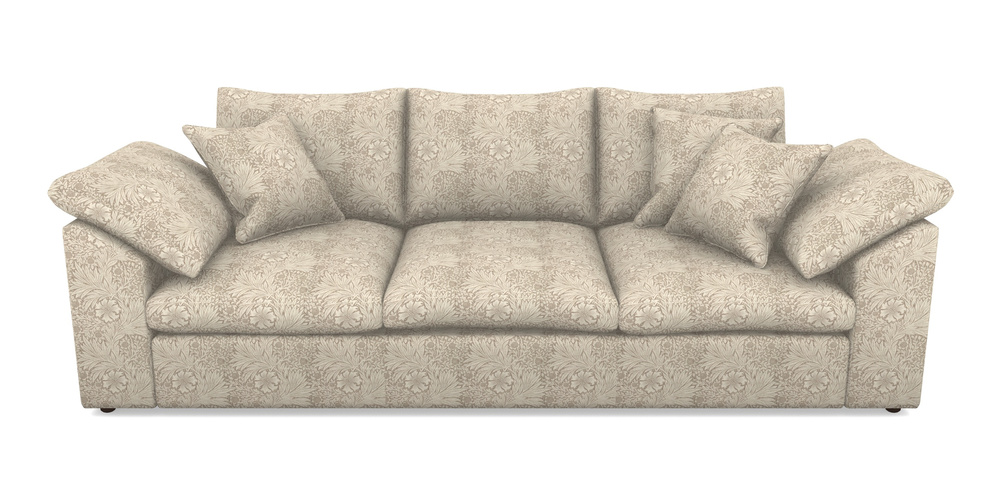 Product photograph of Big Softie Sloped Arm Sloped Arm 4 Seater Sofa In William Morris Collection - Marigold - Linen Ivory from Sofas and Stuff Limited