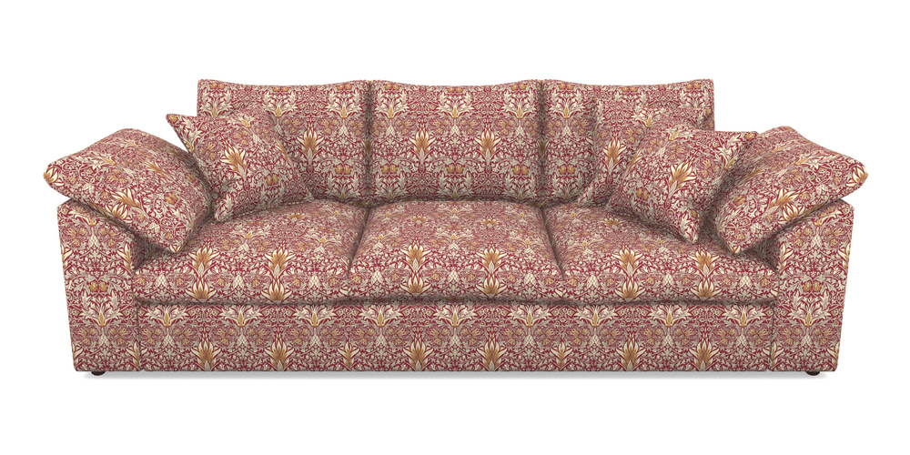 Product photograph of Big Softie Sloped Arm Sloped Arm 4 Seater Sofa In William Morris Collection - Snakeshead - Claret Gold from Sofas and Stuff Limited