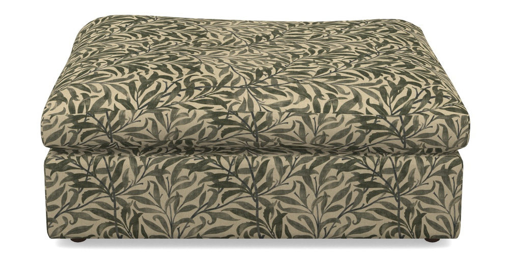 Product photograph of Big Softie Sloped Arm Footstool In V A Drawn From Nature - Willow Bough Large - Dark Green from Sofas and Stuff Limited