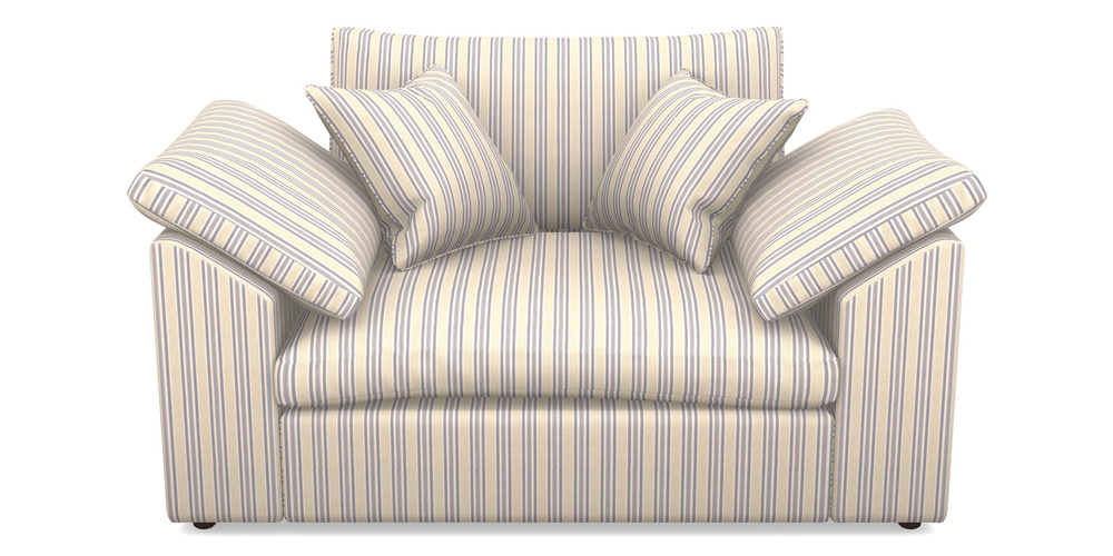 Product photograph of Big Softie Sloped Arm Sloped Arm Snuggler In Cloth 22 - Racing Stripes Ayr - Blueberry from Sofas and Stuff Limited