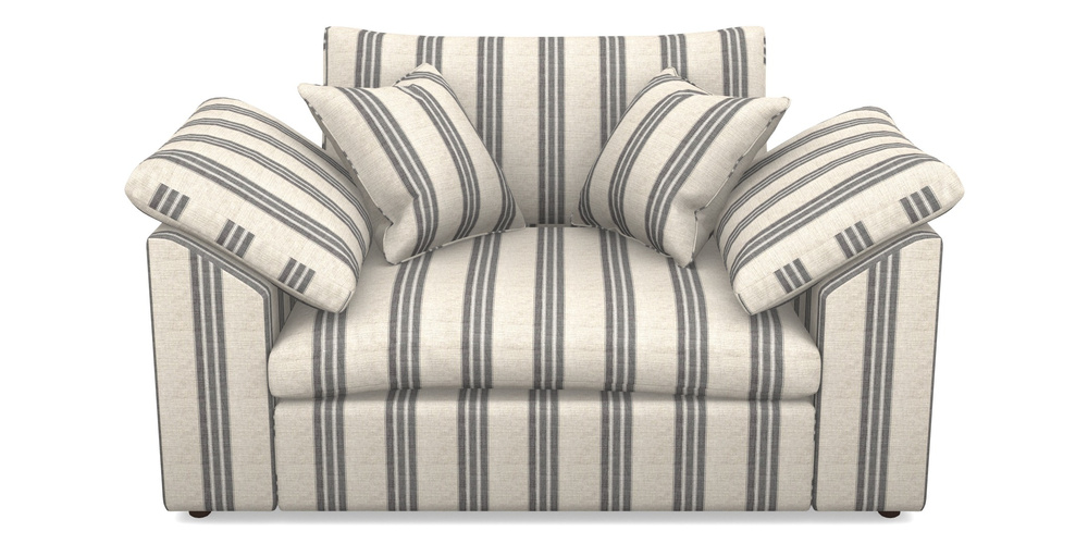 Product photograph of Big Softie Sloped Arm Sloped Arm Snuggler In Cloth 18 Stripes - Bengal - Bible Black from Sofas and Stuff Limited