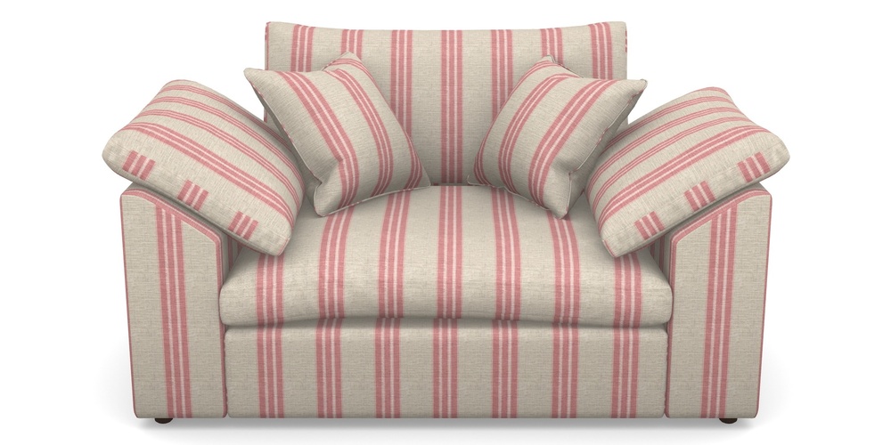 Product photograph of Big Softie Sloped Arm Sloped Arm Snuggler In Cloth 18 Stripes - Bengal - Cranberry from Sofas and Stuff Limited