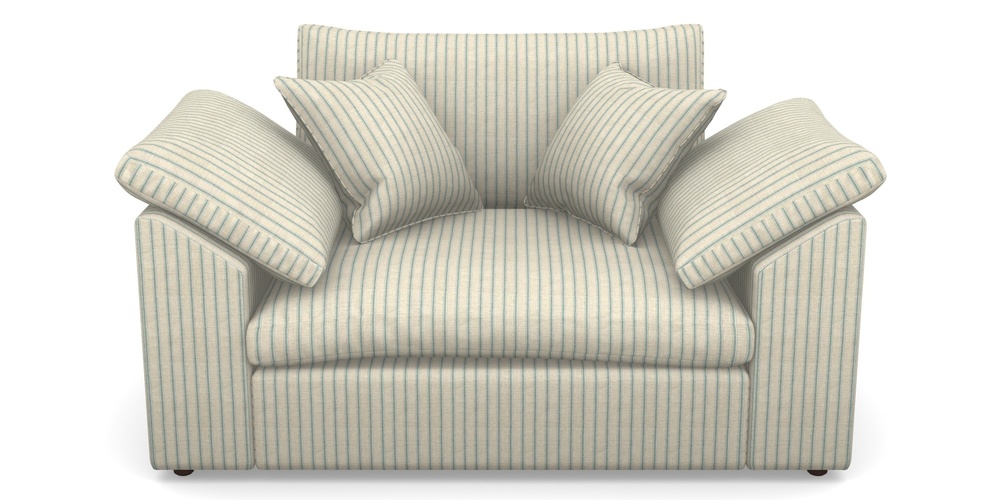 Product photograph of Big Softie Sloped Arm Sloped Arm Snuggler In Cloth 18 Stripes - Ticking - Basil from Sofas and Stuff Limited