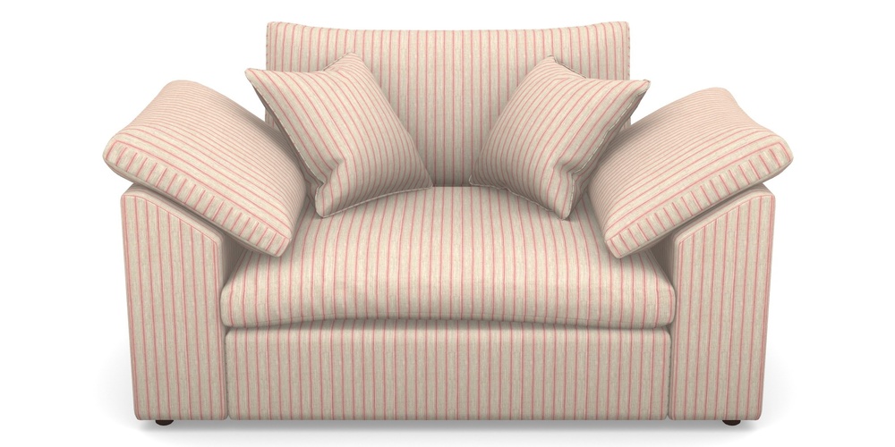 Product photograph of Big Softie Sloped Arm Sloped Arm Snuggler In Cloth 18 Stripes - Ticking - Cranberry from Sofas and Stuff Limited