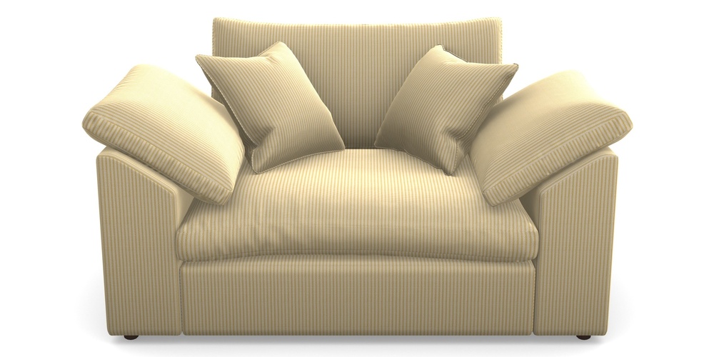 Product photograph of Big Softie Sloped Arm Sloped Arm Snuggler In Cloth 21 - Simple Stripe - Canary from Sofas and Stuff Limited