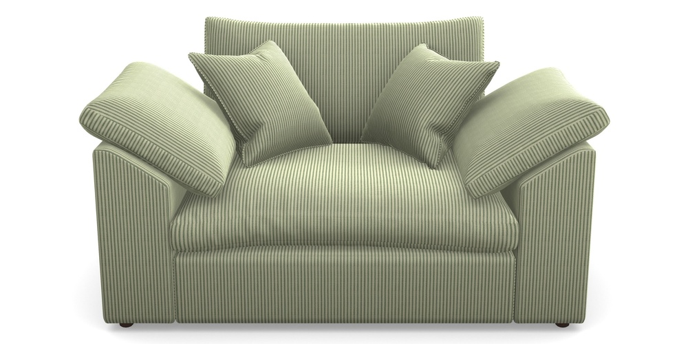 Product photograph of Big Softie Sloped Arm Sloped Arm Snuggler In Cloth 21 - Simple Stripe - Forest from Sofas and Stuff Limited