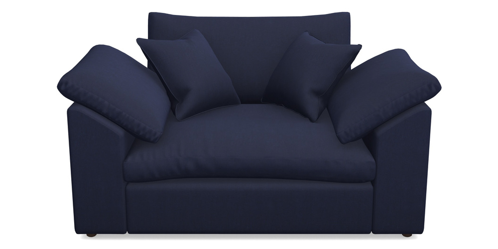 Product photograph of Big Softie Sloped Arm Sloped Arm Snuggler In Clever Tough And Eco Velvet - Indigo from Sofas and Stuff Limited