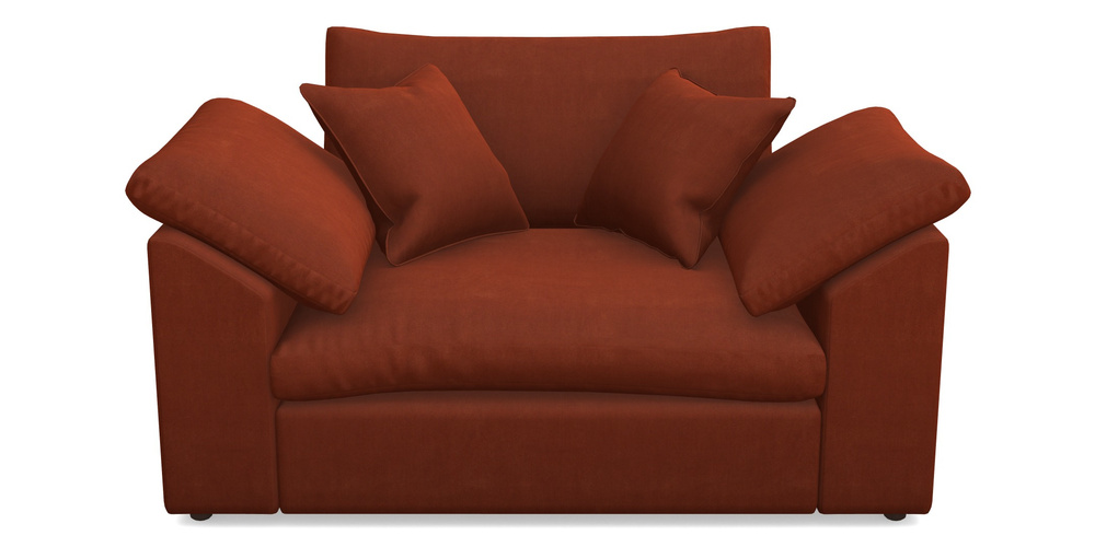 Product photograph of Big Softie Sloped Arm Sloped Arm Snuggler In Clever Tough And Eco Velvet - Tawny from Sofas and Stuff Limited